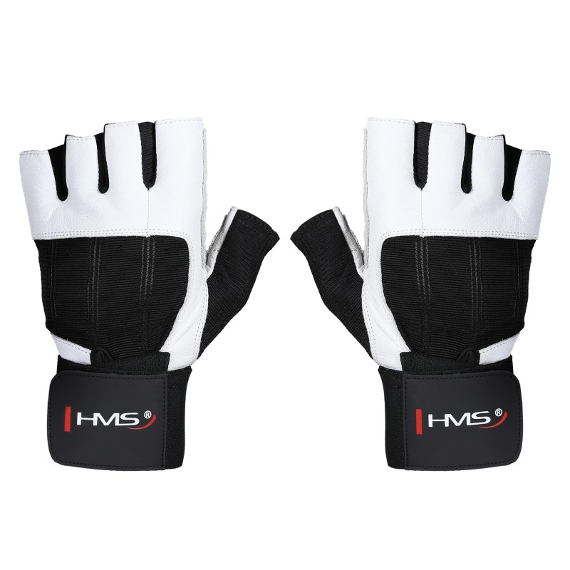 RST04 WHITE-BLACK ROZM. S RĘKAWICE NA SIŁOWNIĘ HMS
