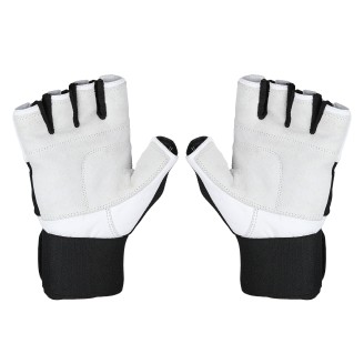 RST04 WHITE-BLACK ROZM. S RĘKAWICE NA SIŁOWNIĘ HMS