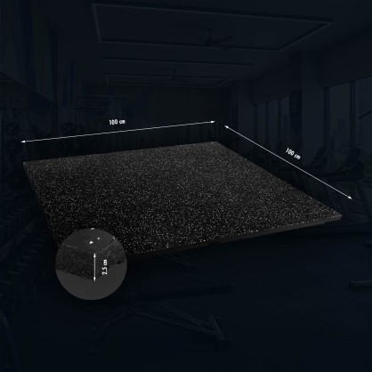 POS25 PODŁOGA GUMOWA POD SPRZĘT FITNESS BLACK/WHITE HMS