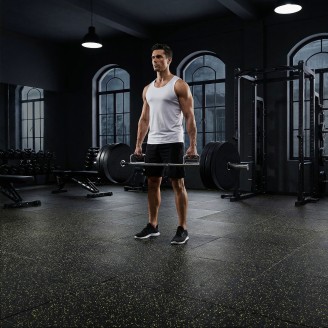 POS35 PODŁOGA GUMOWA POD SPRZĘT FITNESS Z WYPUSTKAMI BLACK/YELLOW HMS