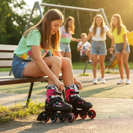 NA2053A ŁYŻWOROLKI VIBE RÓŻOWE ROZM. M(37-40) NILS EXTREME
