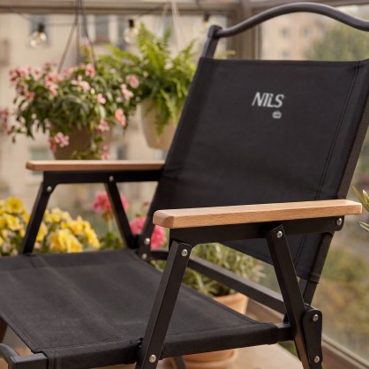 NC4307 KRZESŁO SKŁADANE CZARNE NILS CAMP