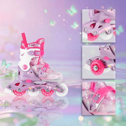 NJ1025 ŁYŻWOROLKI FLIPZY RÓŻOWE ROZM. XS(27-30) NILS FUN