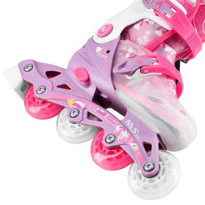 NJ1025 ŁYŻWOROLKI FLIPZY RÓŻOWE ROZM. XS(27-30) NILS FUN