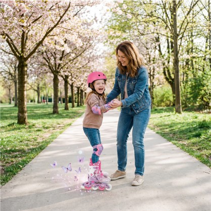 NJ1025 ŁYŻWOROLKI FLIPZY RÓŻOWE ROZM. S(31-34) NILS FUN