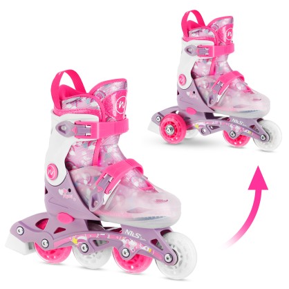 NJ1025 ŁYŻWOROLKI FLIPZY RÓŻOWE ROZM. S(31-34) NILS FUN