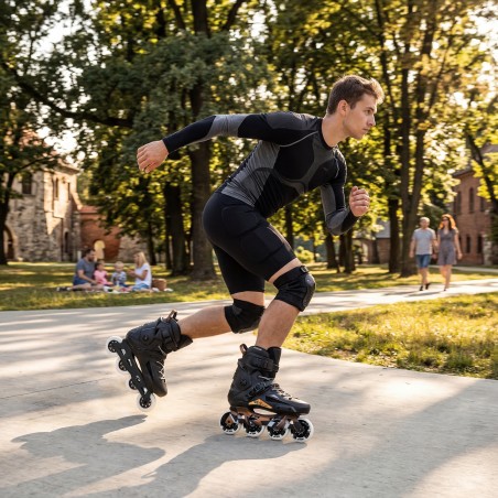 NA1601 ŁYŻWOROLKI SLALOMOWE SLAYD CZARNE ROZM. 45 NILS EXTREME