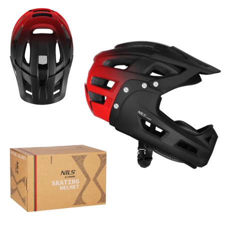 MTW101 KASK CZERWONY FULL FACE M(56-58CM) NILS EXTREME