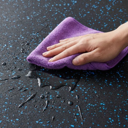 POS15 PODŁOGA GUMOWA POD SPRZĘT FITNESS BLACK/BLUE II GATUNEK