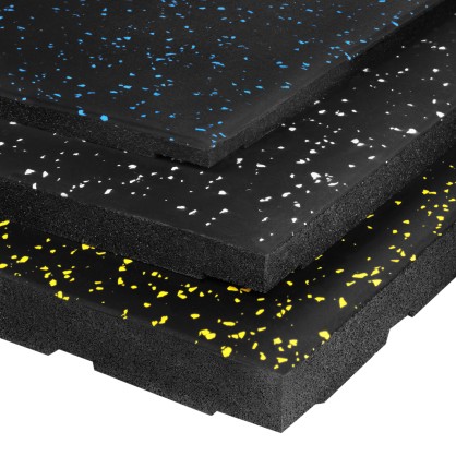 POS15 PODŁOGA GUMOWA POD SPRZĘT FITNESS BLACK/BLUE II GATUNEK