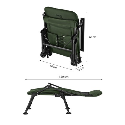 NC2702 KRZESŁO WĘDKARSKIE ZIELONO-CZARNE NILS CAMP