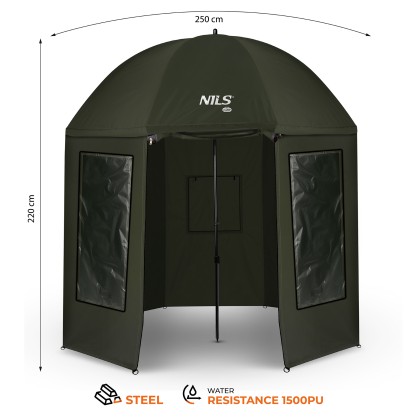 NC4701 PARASOL WĘDKARSKI Z PEŁNĄ OSŁONĄ NILS CAMP