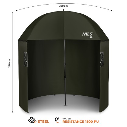 NC4702 PARASOL WĘDKARSKI Z BOCZNĄ OSŁONĄ NILS CAMP