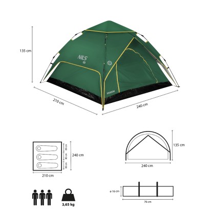 NC4801 ZIELONY NAMIOT SHADOW 2 NILS CAMP