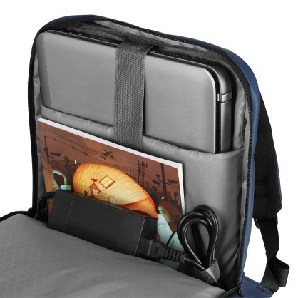 NC4502 PLECAK NA LAPTOP Z USB NIEBIESKI NILS