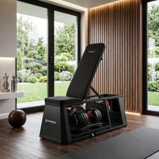 ZESTAW LM4012 ŁAWKA MULTIFUNKCYJNA 4w1 + 2x SR52 SZTANGIELKA REGULOWANA HMS