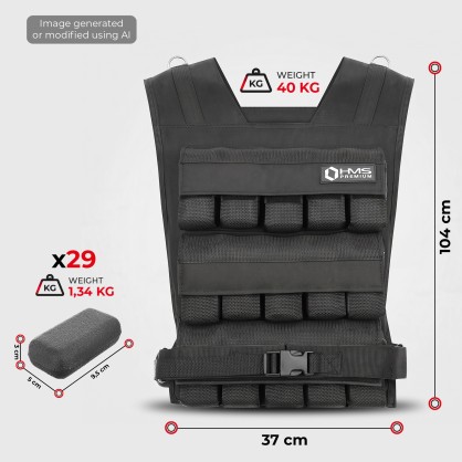 KTO40 KAMIZELKA TRENINGOWA Z OBCIĄŻENIEM 40 KG HMS PREMIUM